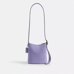 Coach Bleeker Bucket Bag 21 Violet Mist Suede Leather NWT